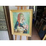 Средна картина масло на платно Испания, чудна рамка - 3646 - KA30